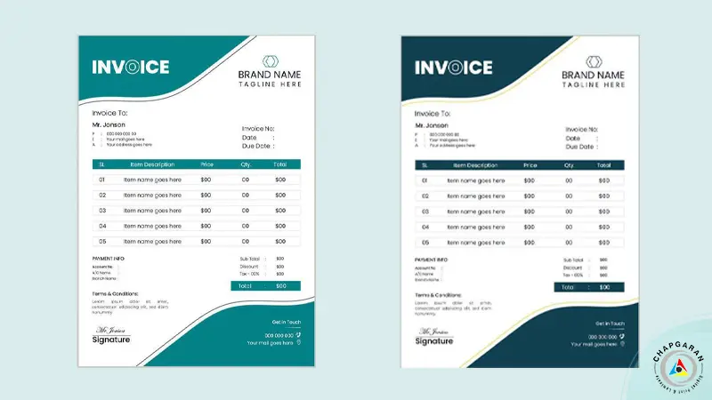 فاکتور با سربرگ شرکت